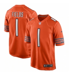 Youth Chicago Bears #1 Justin Fields Nike Orange 2021 NFL Draft First Round Pick Alternate Limited Jersey