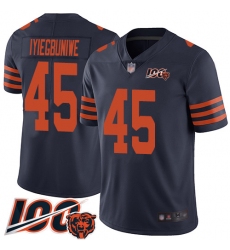 Youth Chicago Bears 45 Joel Iyiegbuniwe Limited Navy Blue Rush Vapor Untouchable 100th Season Football Jersey