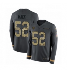 Youth Nike Chicago Bears 52 Khalil Mack Limited Black Salute to Service Therma Long Sleeve NFL Jersey