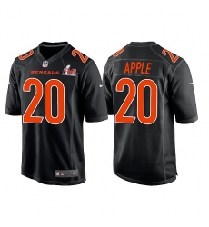 Men Cincinnati Bengals 20 Eli Apple 2022 Black Super Bowl LVI Game Stitched Jersey