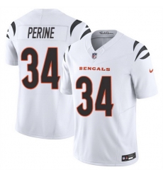 Men Cincinnati Bengals 34 Samaje Perine White 2025 F U S E  Vapor Untouchable Limited Stitched Football Jersey Men Cincinnati Bengals 34 Samaje Perine White 2025 F U S E  Vapor Untouchable Limited Stitched Football Jersey