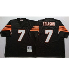 Men Cincinnati Bengals 7 Boomer Esiason Black M&N Throwback Jersey