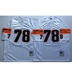 Men Cincinnati Bengals 78 Anthony Munoz White M&N Throwback Jersey