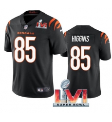 Nike Cincinati Bengals 85 Tee Higgins Black 2022 Super Bowl LVI Vapor Limited Jersey