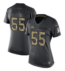 Nike Bengals #55 Vontaze Burfict Black Womens Stitched NFL Limited 2016 Salute to Service Jersey