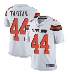 Browns 44 Sione Takitaki White Men Stitched Football Vapor Untouchable Limited Jersey