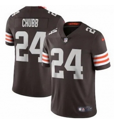 Cleveland Browns 24 Nick Chubb Men Nike Brown 2020 Vapor Limited Jersey