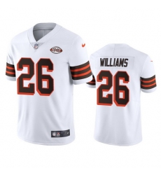 Cleveland Browns 26 Greedy Williams Nike 1946 Collection Alternate Vapor Limited NFL Jersey  White