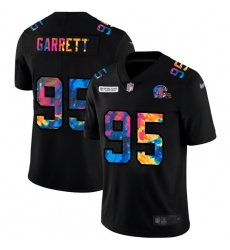 Cleveland Browns 95 Myles Garrett Men Nike Multi Color Black 2020 NFL Crucial Catch Vapor Untouchable Limited Jersey