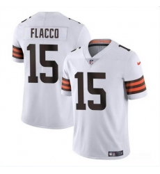 Men Cleveland Browns 15 Joe Flacco White Vapor Untouchable Limited Stitched Jersey