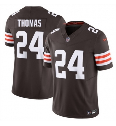 Men Cleveland Browns  24 Daniel Thomas Brown 2026 F U S E  Vapor Limited Stitched Football Jersey