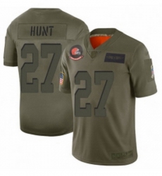 Men Cleveland Browns 27 Kareem Hunt Limited Camo 2019 Salute to Service Football Jersey