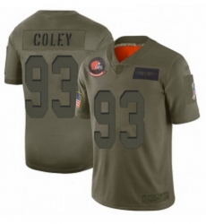 Men Cleveland Browns 93 Trevon Coley Limited Camo 2019 Salute to Service Football Jersey