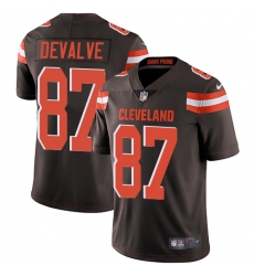 Men Nike Browns #87 Seth DeValve Brown Team Color Stitched NFL Vapor Untouchable Limited Jersey