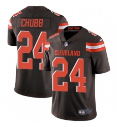 Mens Nike Cleveland Browns 24 Nick Chubb Brown Team Color Vapor Untouchable Limited Player NFL Jersey
