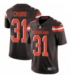 Mens Nike Cleveland Browns 31 Nick Chubb Brown Team Color Vapor Untouchable Limited Player NFL Jersey
