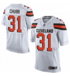 Mens Nike Cleveland Browns 31 Nick Chubb Elite White NFL Jersey