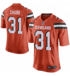 Mens Nike Cleveland Browns 31 Nick Chubb Game Orange Alternate NFL Jersey