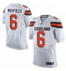 Mens Nike Cleveland Browns 6 Baker Mayfield Elite White NFL Jersey