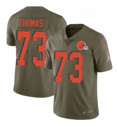 Mens Nike Cleveland Browns 73 Joe Thomas Limited Olive 2017 Salute to Service NFL Jersey