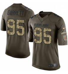 Mens Nike Cleveland Browns 95 Myles Garrett Elite Green Salute to Service NFL Jersey