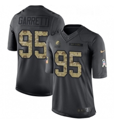 Mens Nike Cleveland Browns 95 Myles Garrett Limited Black 2016 Salute to Service NFL Jersey