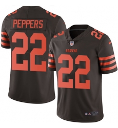 Nike Browns #22 Jabrill Peppers Brown Mens Stitched NFL Limited Rush Jersey