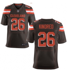 Nike Browns #26 Derrick Kindred Brown Team Color Mens Stitched NFL New Elite Jersey