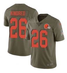 Nike Browns #26 Derrick Kindred Olive Mens Stitched NFL Limited 2017 Salute To Service Jersey