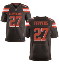 Nike Browns #27 Jabrill Peppers Brown Team Color Mens Stitched NFL New Elite Jersey