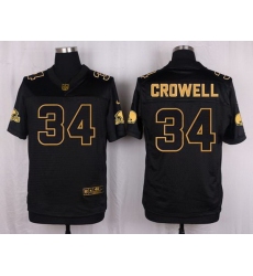 Nike Browns #34 Isaiah Crowell Black Mens Stitched NFL Elite Pro Line Gold Collection Jersey