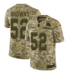 Nike Browns #52 Preston Brown Camo Mens Stitched NFL Limited 2018 Salute To Service Jersey