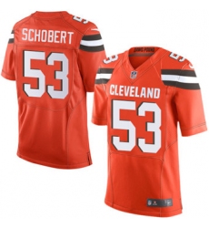 Nike Browns #53 Joe Schobert Orange Alternate Mens Stitched NFL New Elite Jersey