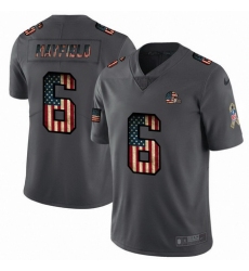 Nike Browns 6 Baker Mayfield 2019 Salute To Service USA Flag Fashion Limited Jersey