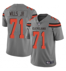 Nike Browns 71 Jedrick Wills JR Gray Men Stitched NFL Limited Inverted Legend Jersey