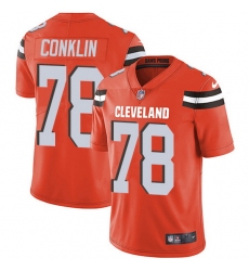 Nike Browns 78 Jack Conklin Orange Alternate Men Stitched NFL Vapor Untouchable Limited Jersey