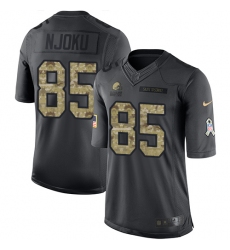 Nike Browns #85 David Njoku Black Mens Stitched NFL Limited 2016 Salute to Service Jersey