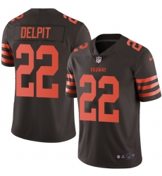 Nike Cleveland Browns 22 Grant Delpit Brown Men Stitched NFL Limited Rush Jersey