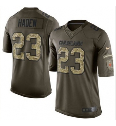 Nike Cleveland Browns #23 Joe Haden Green Men 27s Stitched NFL Limited Salute to Service Jersey