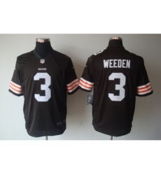 Nike Cleveland Browns 3 Brandon Weeden Brown Limited NFL Jersey