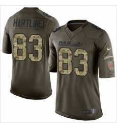 Nike Cleveland Browns #83 Brian Hartline Green Men 27s Stitched NFL Limited Salute to Service Jersey