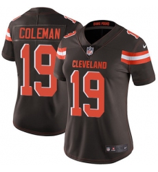 Nike Browns #19 Corey Coleman Brown Team Color Womens Stitched NFL Vapor Untouchable Limited Jersey