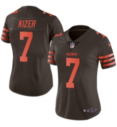 Nike Browns #7 DeShone Kizer Brown Womens Stitched NFL Limited Rush Jersey