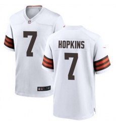 Women Cleveland Browns 7 Dustin Hopkins White Stitched Jersey  Run Small