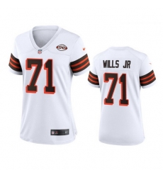 Women Cleveland Browns 71 Jedrick Wills Jr  Nike 1946 Collection Alternate Game Limited NFL Jersey   White