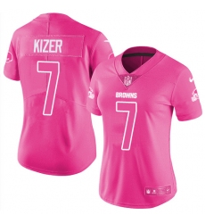 Womens Nike Browns #7 DeShone Kizer Pink  Stitched NFL Limited Rush Fashion Jersey