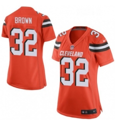 Womens Nike Cleveland Browns 32 Jim Brown Game Orange Alternate NFL Jersey