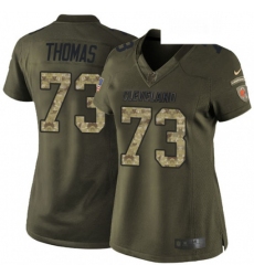 Womens Nike Cleveland Browns 73 Joe Thomas Elite Green Salute to Service NFL Jersey