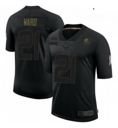 Youth Cleveland Browns 21 Denzel Ward Black 2020 Salute To Service Jersey