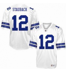 Dallas Cowboys 12 R Staubach white throwback Jersey